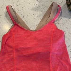 Lululemon Bra and Tank combo. Size 4, very gently worn. Beautiful Coral color